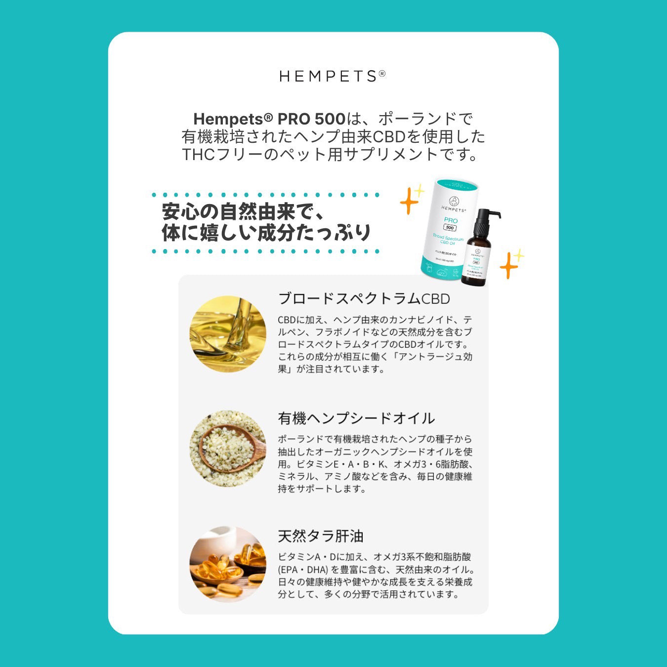 ペット用CBDオイル Hempets® PRO 500