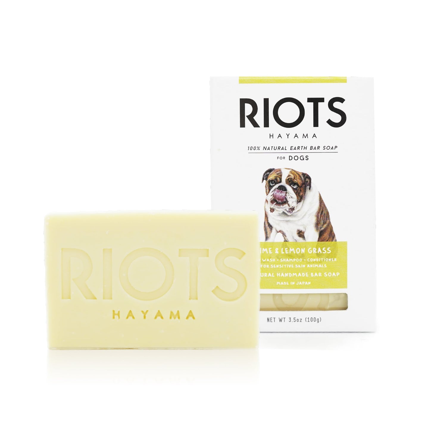 RIOTS ナチュラルアースバーソープ (ペット用石鹸) LIME & LEMON GRASS ライム&レモングラス