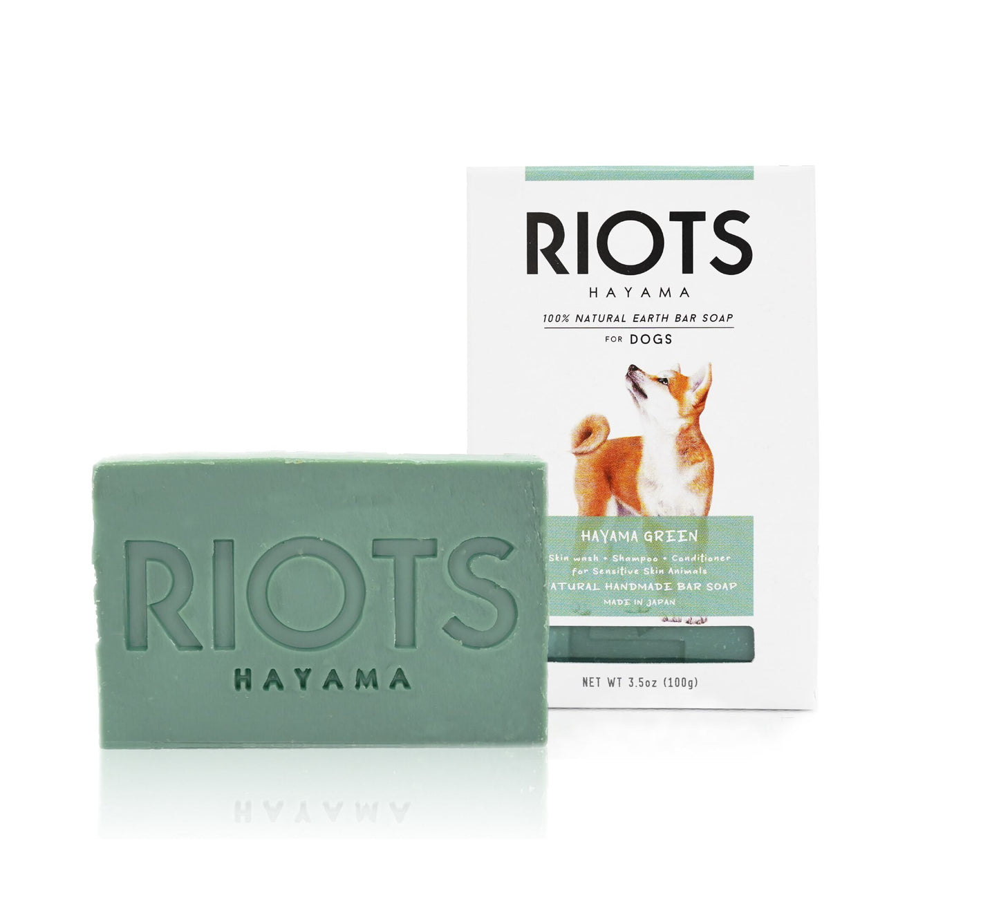 RIOTS ナチュラルアースバーソープ (ペット用石鹸) HAYAMA GREEN ハヤマグリーン(葉山の森の香り)