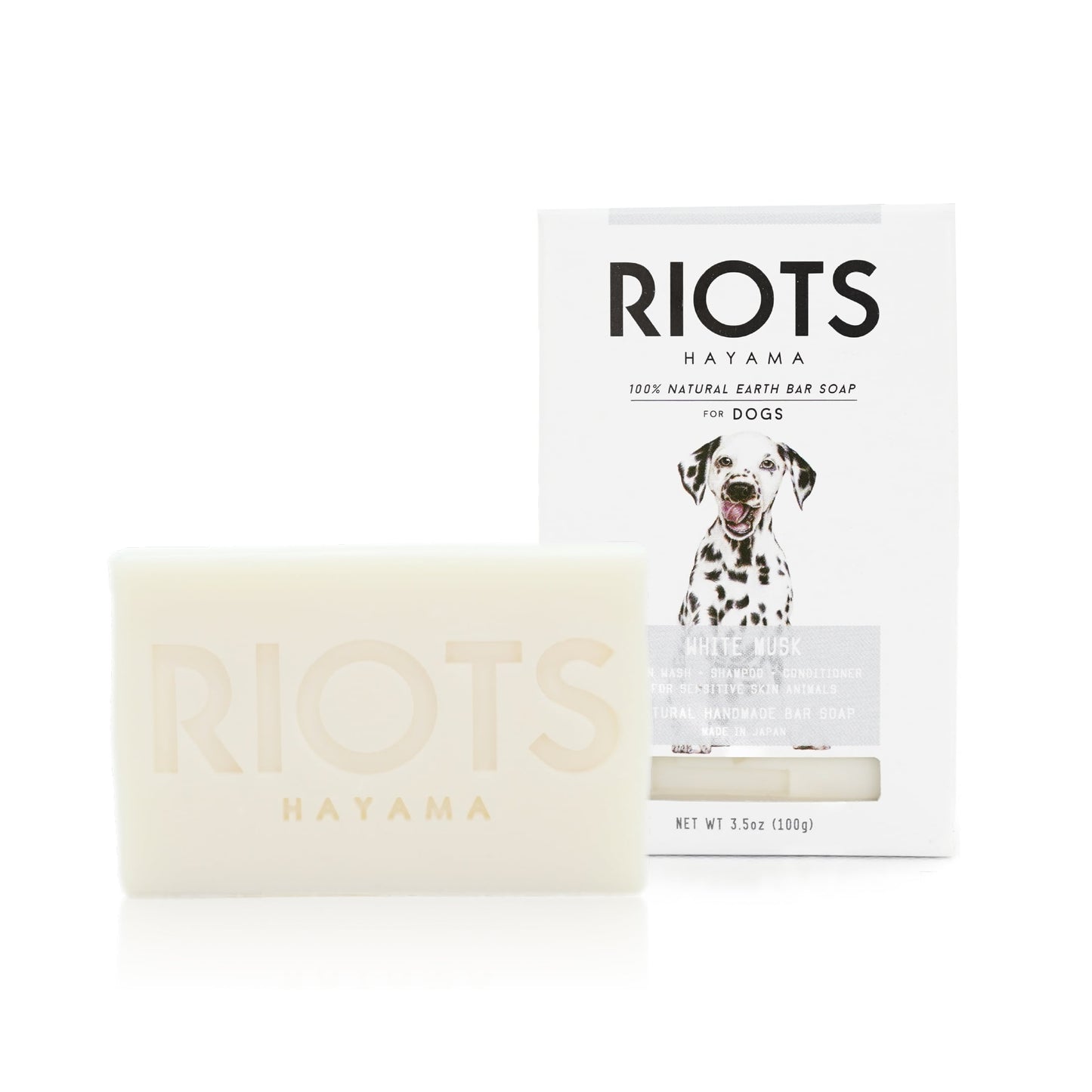RIOTS ナチュラルアースバーソープ (ペット用石鹸) WHITE MUSK ホワイトムスク
