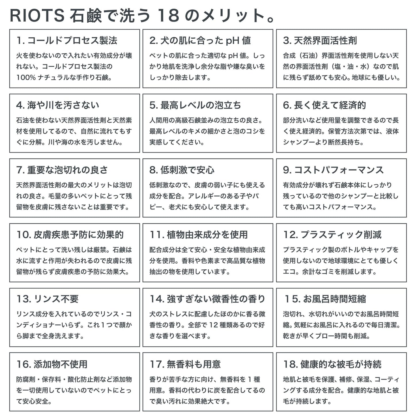 RIOTS ナチュラルアースバーソープ (ペット用石鹸) WHITE MUSK ホワイトムスク